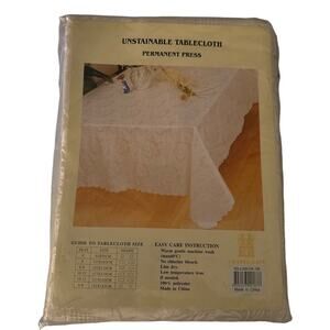 Chapel Gate 60 X 90 Inch Ivory Unstainable Tablecloth Permanent Press Square
